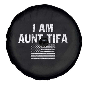 Funny I Am Aunt Tifa Spare Tire Cover Political Satire Vintage American Flag TS11 Print Your Wear