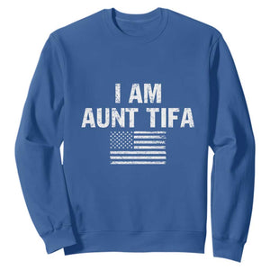 Funny I Am Aunt Tifa Sweatshirt Political Satire Vintage American Flag TS11 Royal Blue Print Your Wear