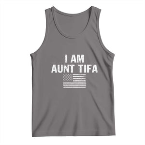 Funny I Am Aunt Tifa Tank Top Political Satire Vintage American Flag TS11 Deep Heather Print Your Wear