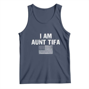 Funny I Am Aunt Tifa Tank Top Political Satire Vintage American Flag TS11 Navy Print Your Wear