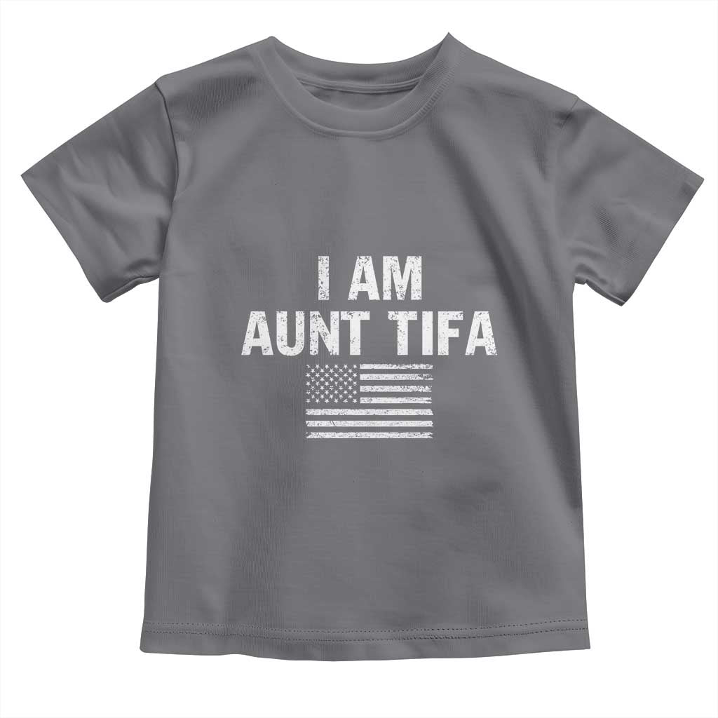 Funny I Am Aunt Tifa Toddler T Shirt Political Satire Vintage American Flag TS11 Charcoal Print Your Wear
