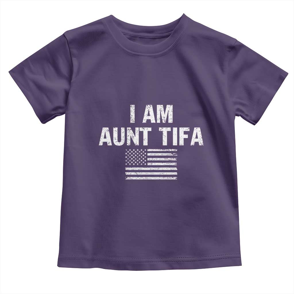 Funny I Am Aunt Tifa Toddler T Shirt Political Satire Vintage American Flag TS11 Purple Print Your Wear