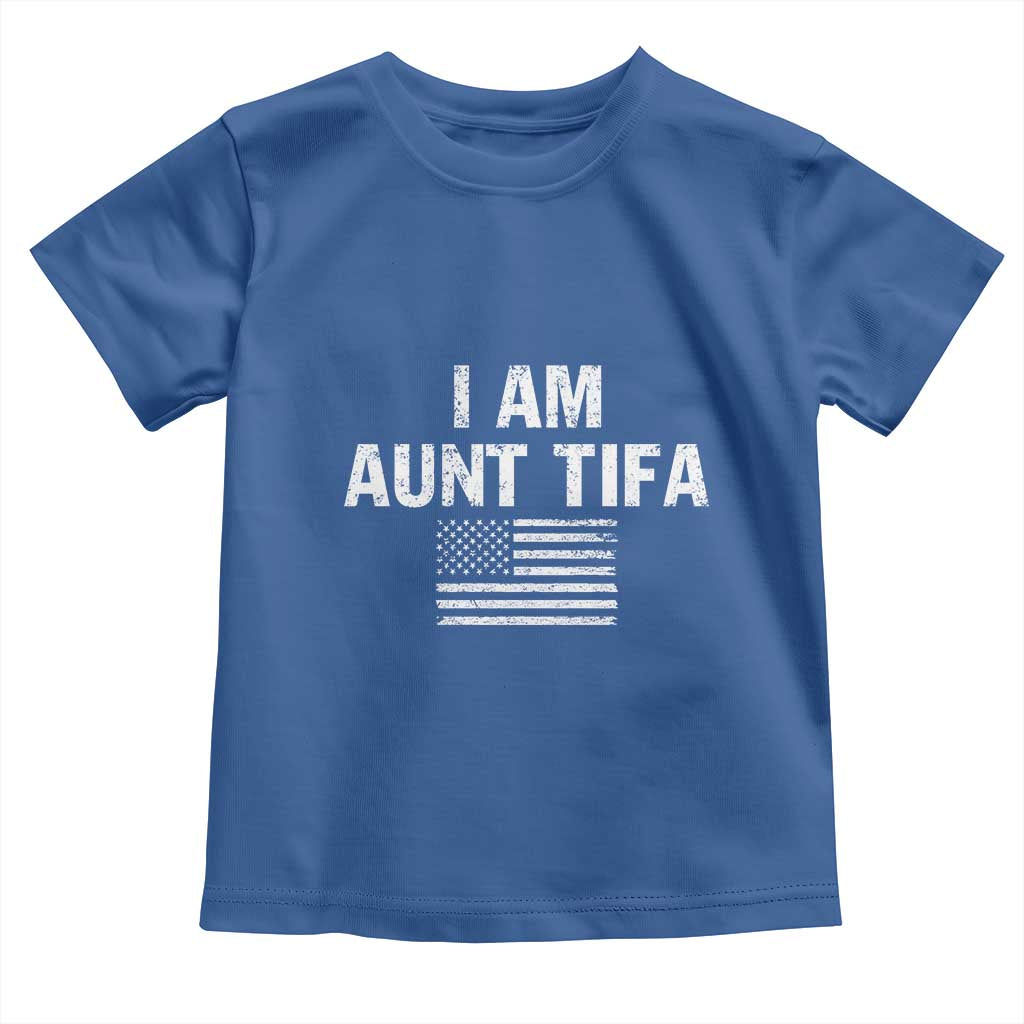 Funny I Am Aunt Tifa Toddler T Shirt Political Satire Vintage American Flag TS11 Royal Blue Print Your Wear