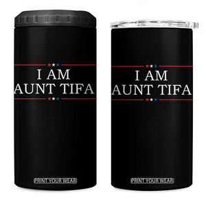Funny I Am Aunt Tifa 4 in 1 Can Cooler Tumbler Political Satire Stars And Stripes TS11 One Size: 16 oz Black Print Your Wear