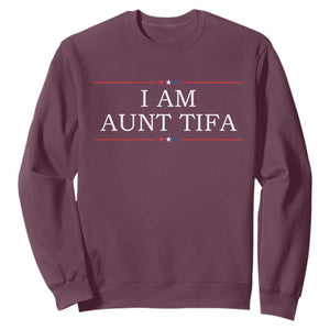 Funny I Am Aunt Tifa Sweatshirt Political Satire Stars And Stripes TS11 Maroon Print Your Wear