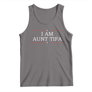 Funny I Am Aunt Tifa Tank Top Political Satire Stars And Stripes TS11 Deep Heather Print Your Wear