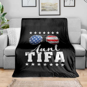 Funny Aunt Tifa Throw Blanket Political Satire American Flag Sunglasses TS11 Print Your Wear