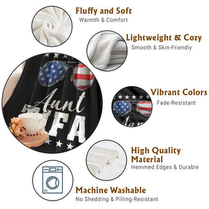 Funny Aunt Tifa Throw Blanket Political Satire American Flag Sunglasses TS11 Print Your Wear