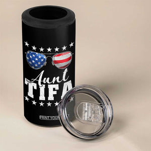 Funny Aunt Tifa 4 in 1 Can Cooler Tumbler Political Satire American Flag Sunglasses TS11 Print Your Wear