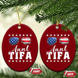 Funny Aunt Tifa Ceramic Ornament Political Satire American Flag Sunglasses TS11 Print Your Wear
