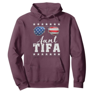 Funny Aunt Tifa Hoodie Political Satire American Flag Sunglasses TS11 Maroon Print Your Wear