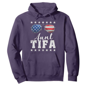 Funny Aunt Tifa Hoodie Political Satire American Flag Sunglasses TS11 Purple Print Your Wear