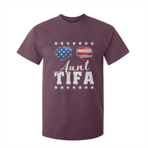 Funny Aunt Tifa T Shirt For Kid Political Satire American Flag Sunglasses TS11 Maroon Print Your Wear