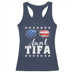 Funny Aunt Tifa Racerback Tank Top Political Satire American Flag Sunglasses TS11 Navy Print Your Wear