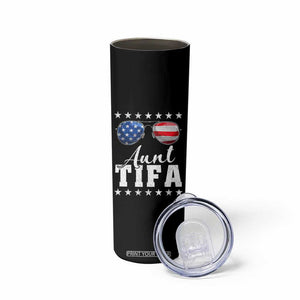 Funny Aunt Tifa Skinny Tumbler Political Satire American Flag Sunglasses TS11 Print Your Wear