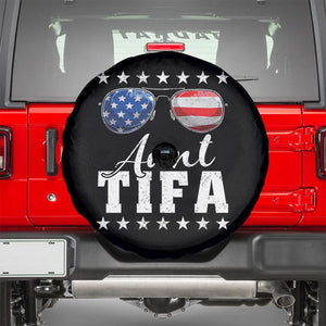 Funny Aunt Tifa Spare Tire Cover Political Satire American Flag Sunglasses TS11 Black Print Your Wear