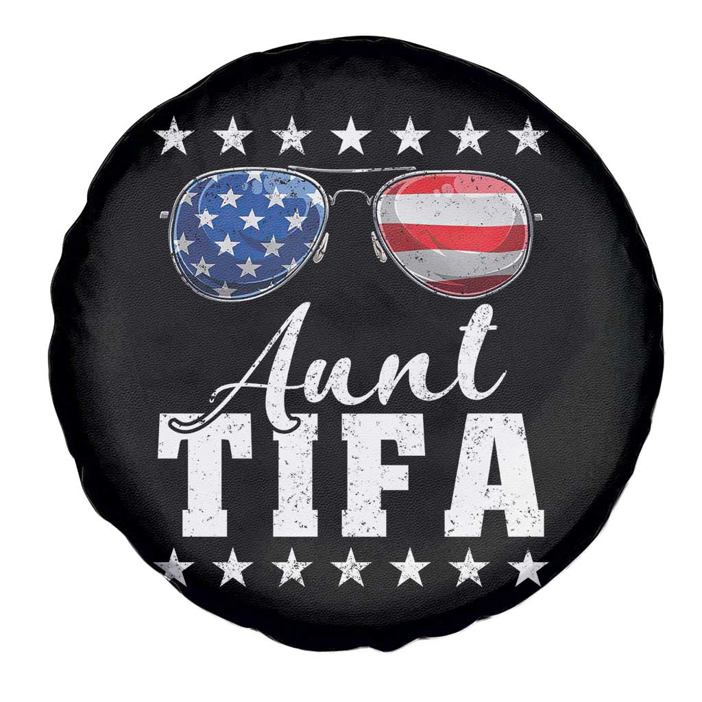 Funny Aunt Tifa Spare Tire Cover Political Satire American Flag Sunglasses TS11 Print Your Wear