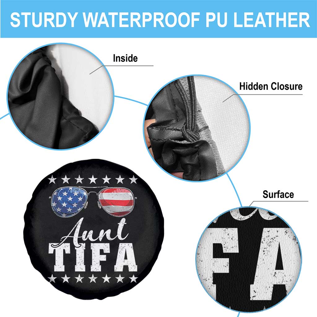 Funny Aunt Tifa Spare Tire Cover Political Satire American Flag Sunglasses TS11 Print Your Wear