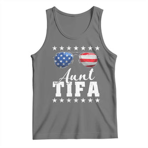 Funny Aunt Tifa Tank Top Political Satire American Flag Sunglasses TS11 Black Heather Print Your Wear