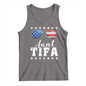 Funny Aunt Tifa Tank Top Political Satire American Flag Sunglasses TS11 Deep Heather Print Your Wear