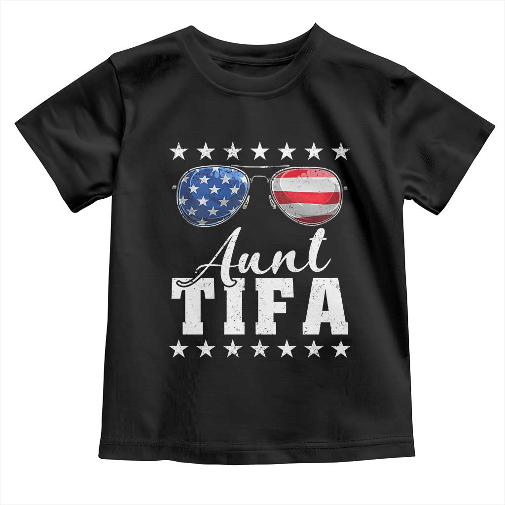 Funny Aunt Tifa Toddler T Shirt Political Satire American Flag Sunglasses TS11 Black Print Your Wear