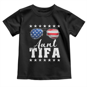 Funny Aunt Tifa Toddler T Shirt Political Satire American Flag Sunglasses TS11 Black Print Your Wear