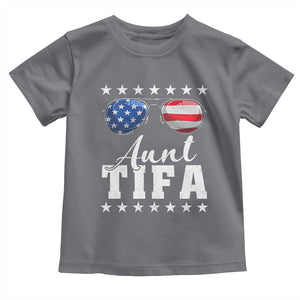 Funny Aunt Tifa Toddler T Shirt Political Satire American Flag Sunglasses TS11 Charcoal Print Your Wear