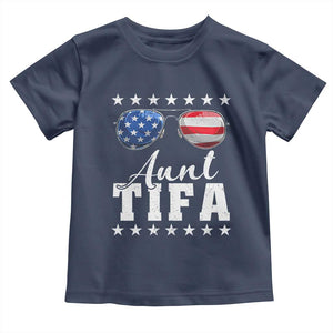 Funny Aunt Tifa Toddler T Shirt Political Satire American Flag Sunglasses TS11 Navy Print Your Wear