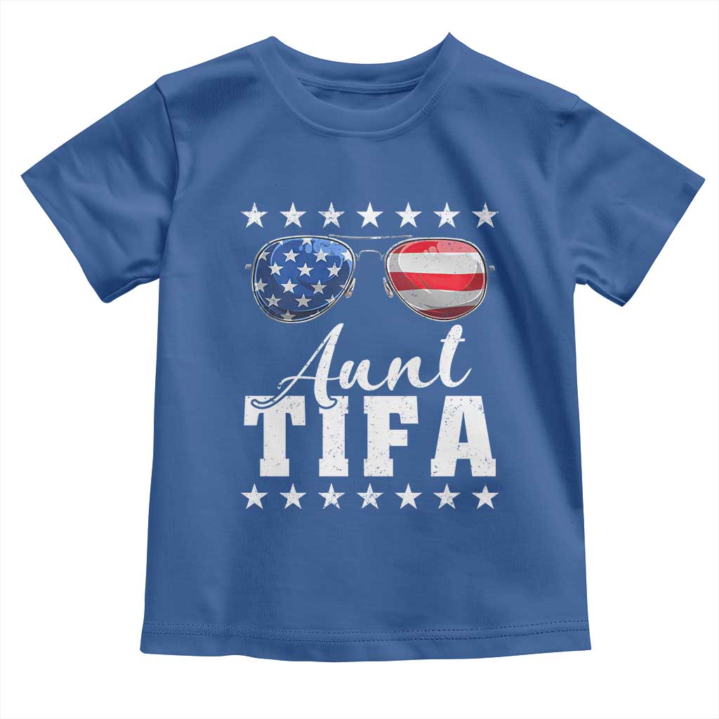 Funny Aunt Tifa Toddler T Shirt Political Satire American Flag Sunglasses TS11 Royal Blue Print Your Wear