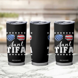 Funny Aunt Tifa Tumbler Cup Political Satire American Flag Sunglasses TS11 Print Your Wear