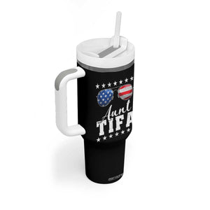 Funny Aunt Tifa Tumbler With Handle Political Satire American Flag Sunglasses TS11 Print Your Wear