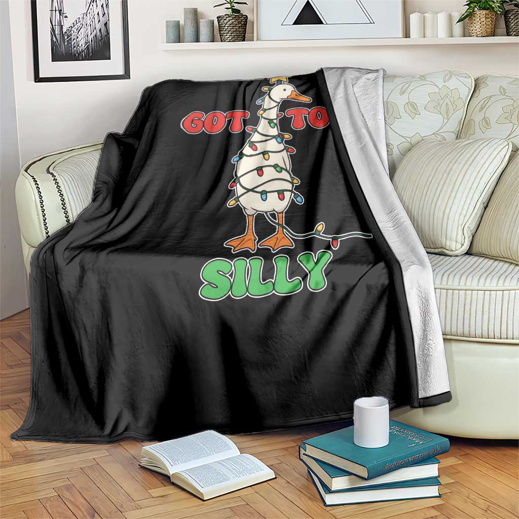 Funny Christmas Silly Goose Throw Blanket Got Too Silly Goose Pun Humor Xmas Tree TS11 Print Your Wear