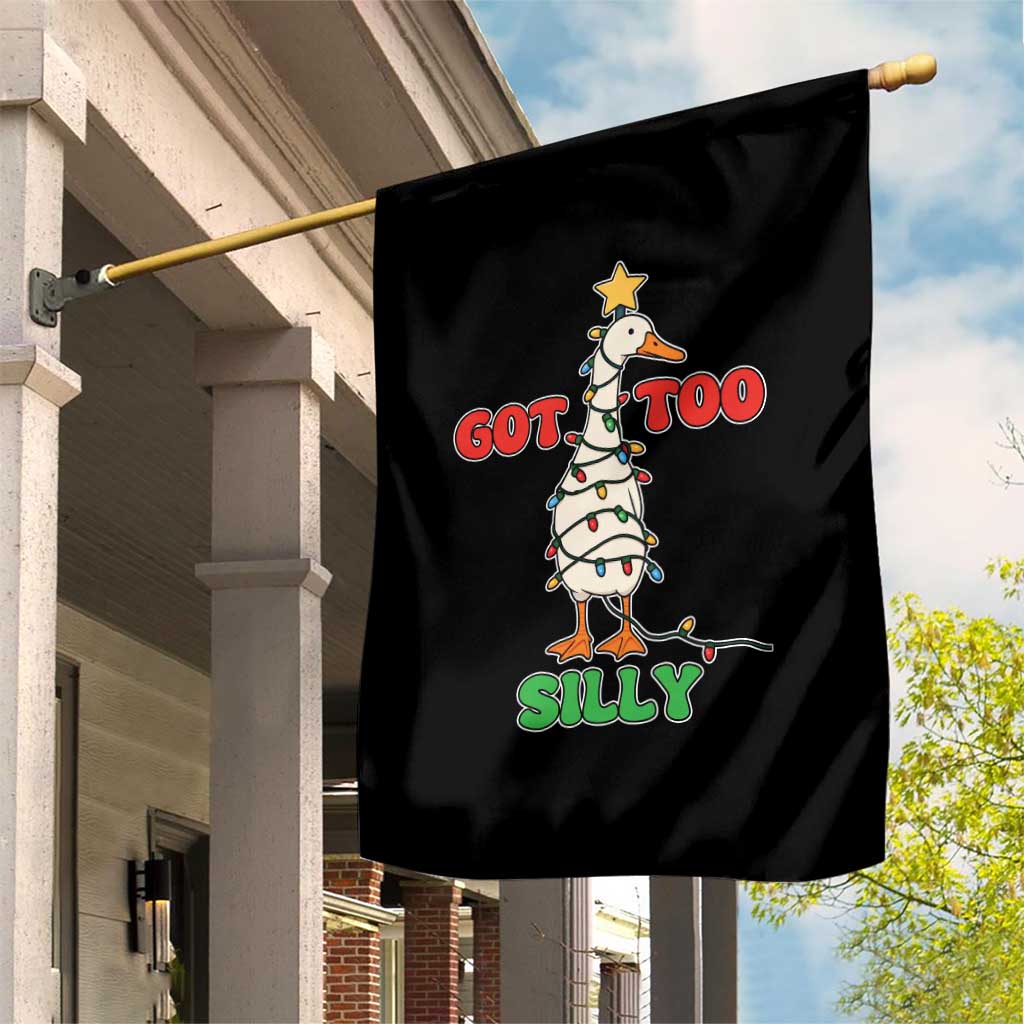 Funny Christmas Silly Goose Garden Flag Got Too Silly Goose Pun Humor Xmas Tree TS11 Print Your Wear