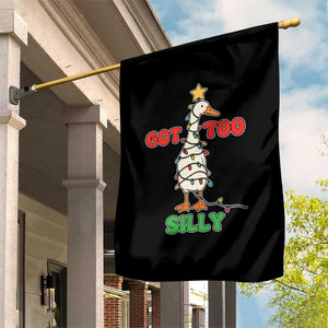 Funny Christmas Silly Goose Garden Flag Got Too Silly Goose Pun Humor Xmas Tree TS11 Print Your Wear