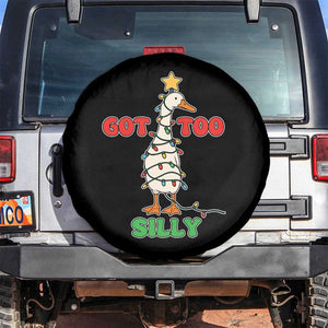 Funny Christmas Silly Goose Spare Tire Cover Got Too Silly Goose Pun Humor Xmas Tree TS11 No hole Black Print Your Wear