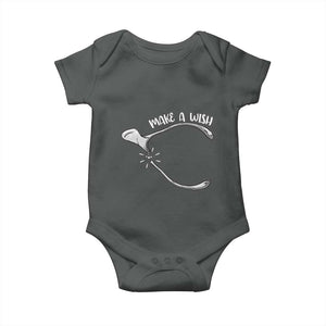 Funny Thanksgiving Turkey Wishbone Baby Onesie Make A Wish Chicken Turkey TS11 Dark Heather Print Your Wear