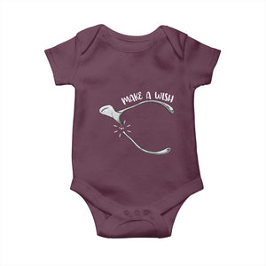 Funny Thanksgiving Turkey Wishbone Baby Onesie Make A Wish Chicken Turkey TS11 Maroon Print Your Wear