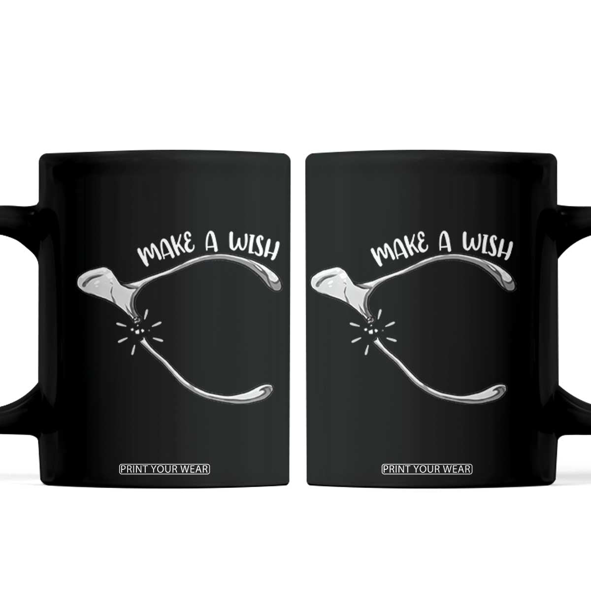 Funny Thanksgiving Turkey Wishbone Coffee Mug Make A Wish Chicken Turkey TS11 Black Print Your Wear
