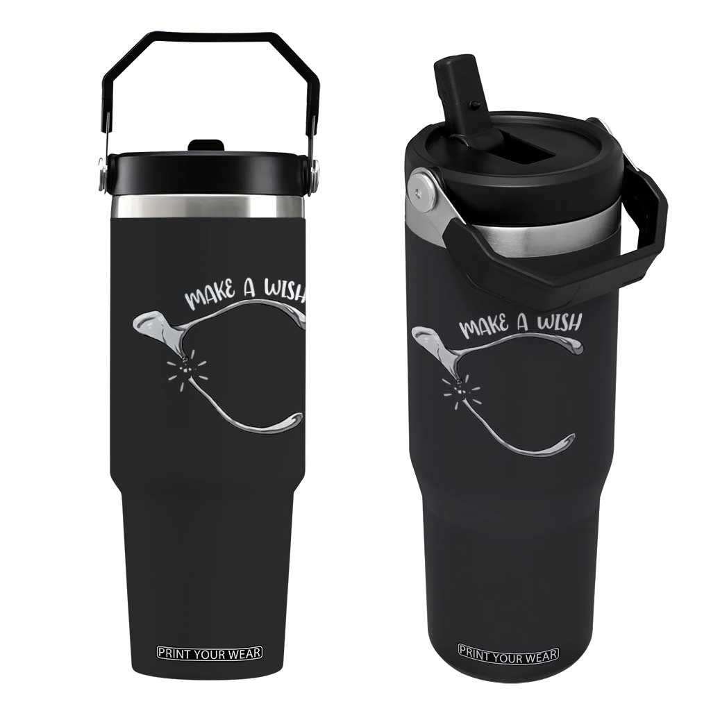 Funny Thanksgiving Turkey Wishbone Flip Straw Tumbler Make A Wish Chicken Turkey TS11 One Size: 30 oz Black Print Your Wear