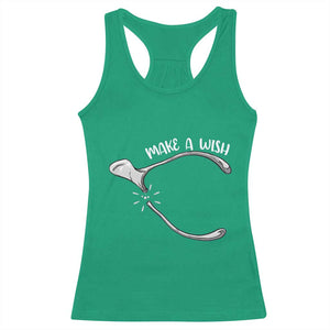 Funny Thanksgiving Turkey Wishbone Racerback Tank Top Make A Wish Chicken Turkey TS11 Irish Green Print Your Wear