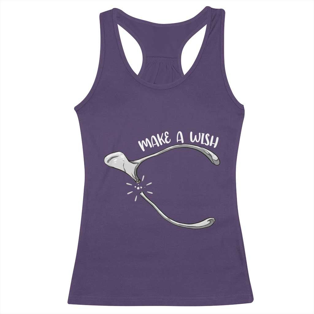 Funny Thanksgiving Turkey Wishbone Racerback Tank Top Make A Wish Chicken Turkey TS11 Purple Print Your Wear