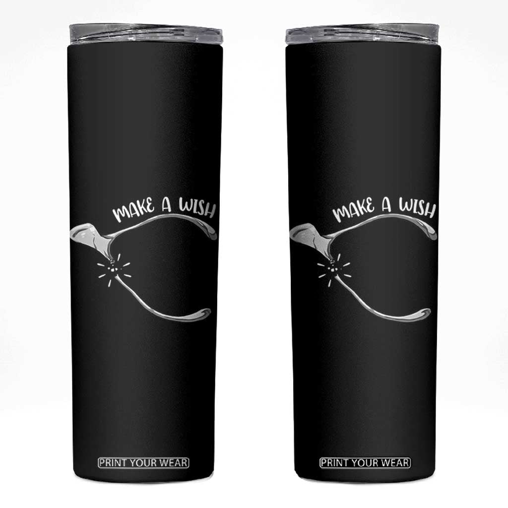 Funny Thanksgiving Turkey Wishbone Skinny Tumbler Make A Wish Chicken Turkey TS11 Black Print Your Wear