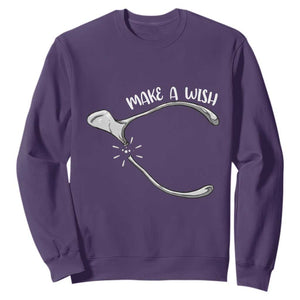 Funny Thanksgiving Turkey Wishbone Sweatshirt Make A Wish Chicken Turkey TS11 Purple Print Your Wear