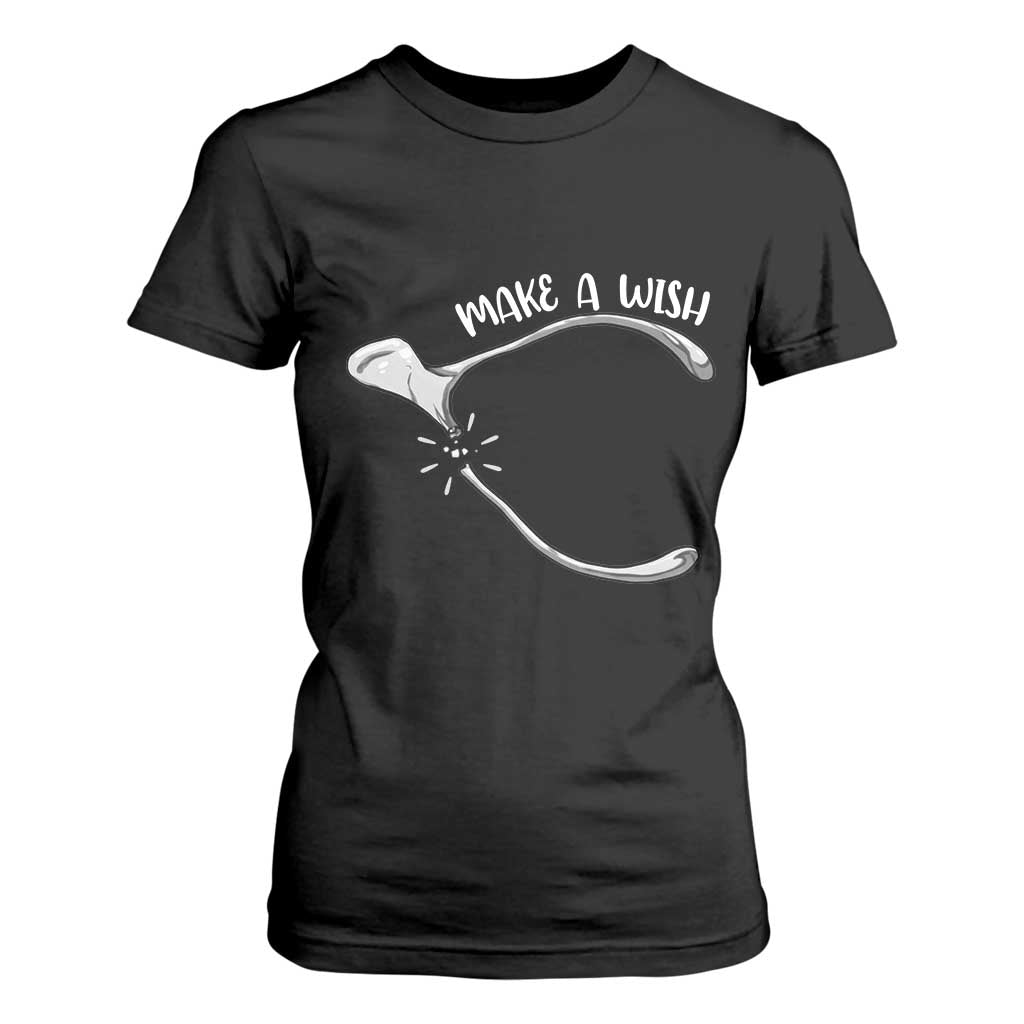 Funny Thanksgiving Turkey Wishbone T Shirt For Women Make A Wish Chicken Turkey TS11 Black Print Your Wear