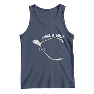 Funny Thanksgiving Turkey Wishbone Tank Top Make A Wish Chicken Turkey TS11 Navy Print Your Wear