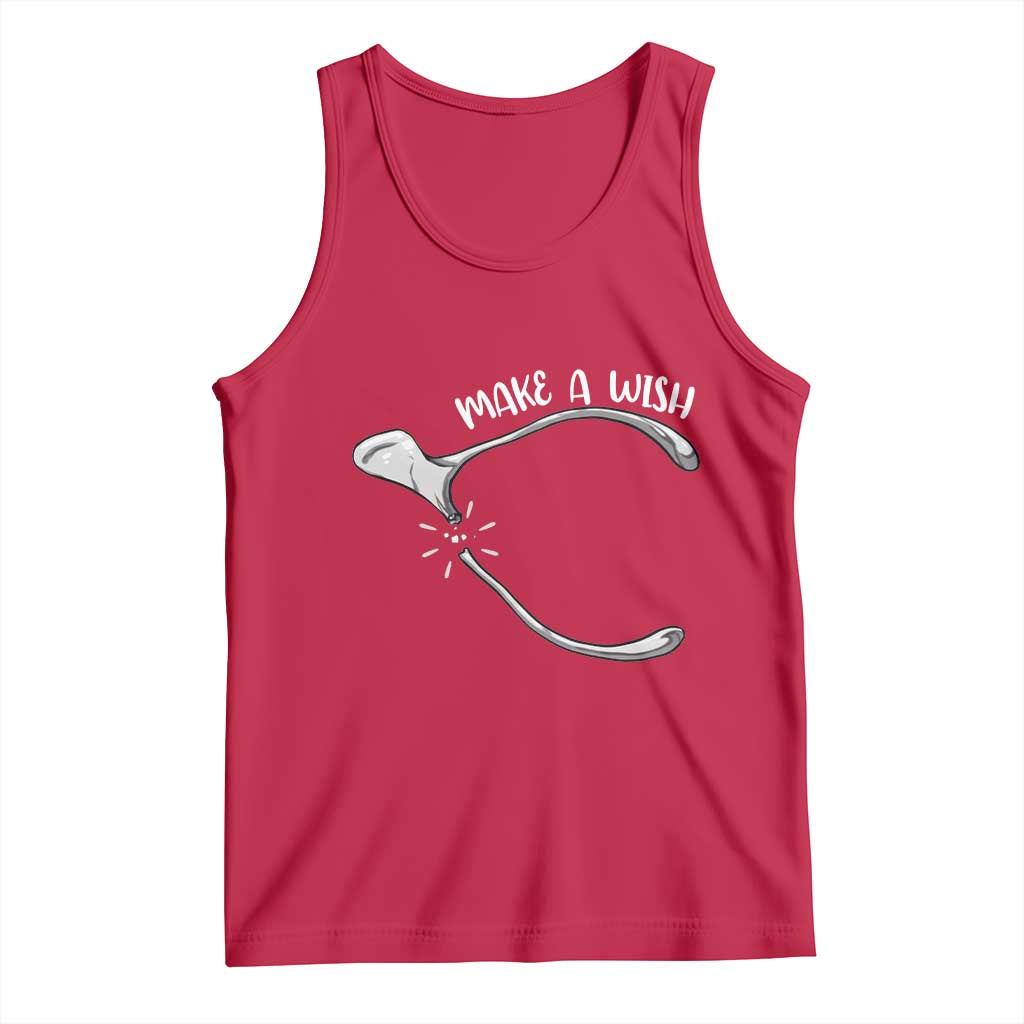 Funny Thanksgiving Turkey Wishbone Tank Top Make A Wish Chicken Turkey TS11 Red Print Your Wear