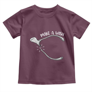Funny Thanksgiving Turkey Wishbone Toddler T Shirt Make A Wish Chicken Turkey TS11 Maroon Print Your Wear