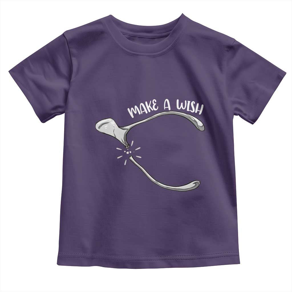 Funny Thanksgiving Turkey Wishbone Toddler T Shirt Make A Wish Chicken Turkey TS11 Purple Print Your Wear