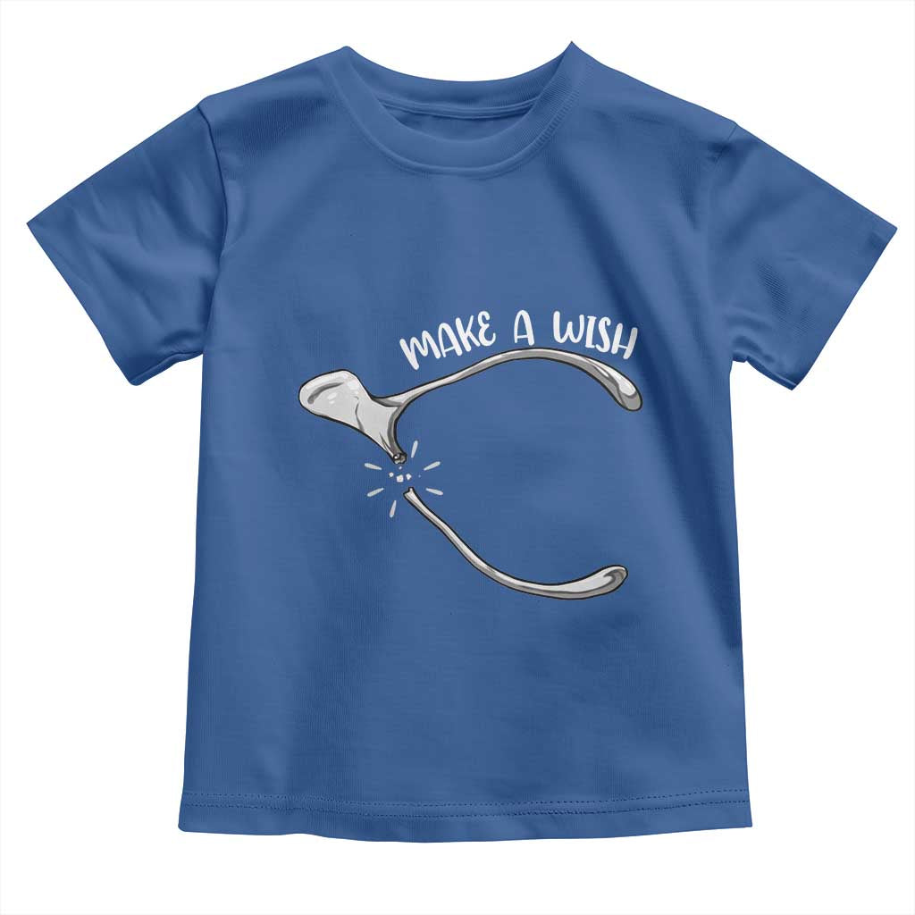 Funny Thanksgiving Turkey Wishbone Toddler T Shirt Make A Wish Chicken Turkey TS11 Royal Blue Print Your Wear