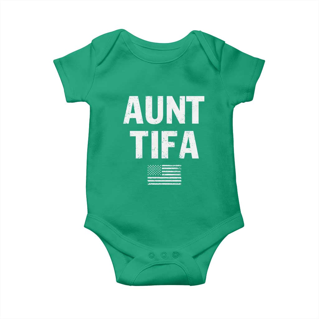 Funny Aunt Tifa Baby Onesie Political Satire Vintage American Flag TS11 Irish Green Print Your Wear